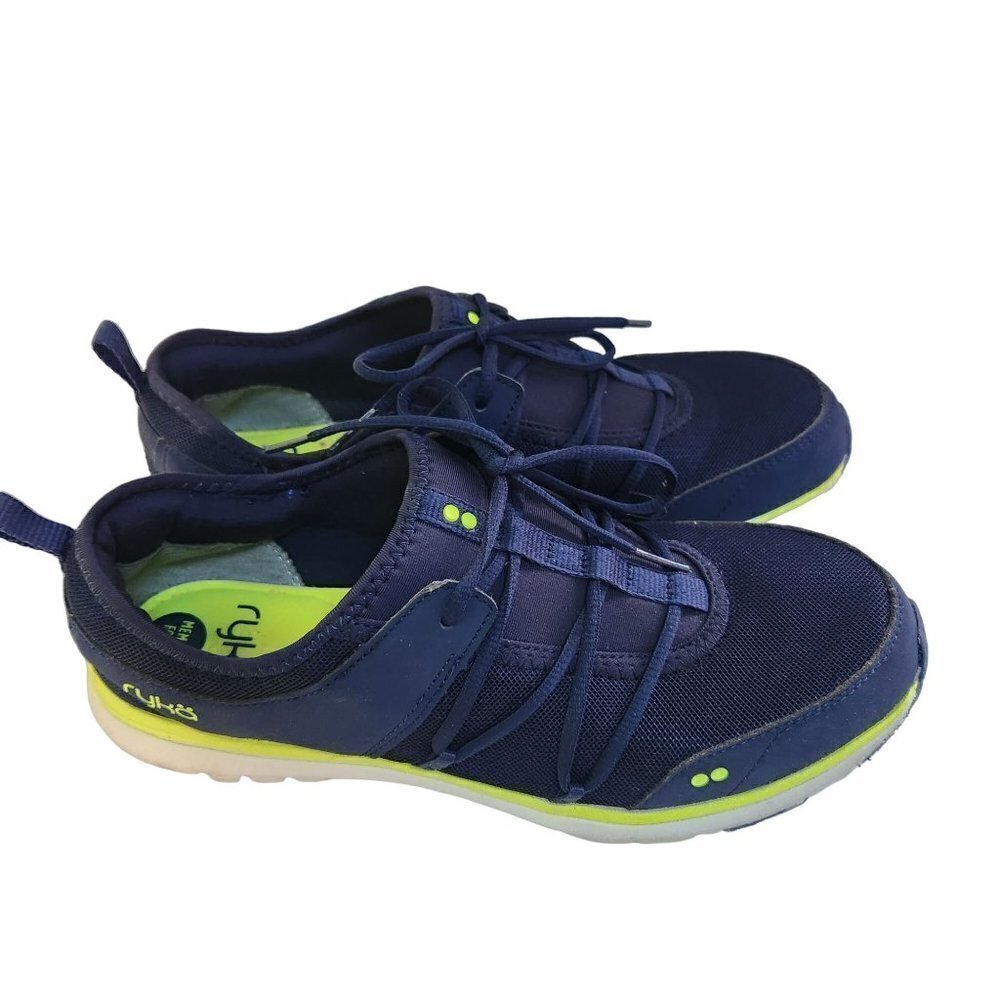 Ryka Andrea Blue Lime Walking Sneaker Site Size 10M